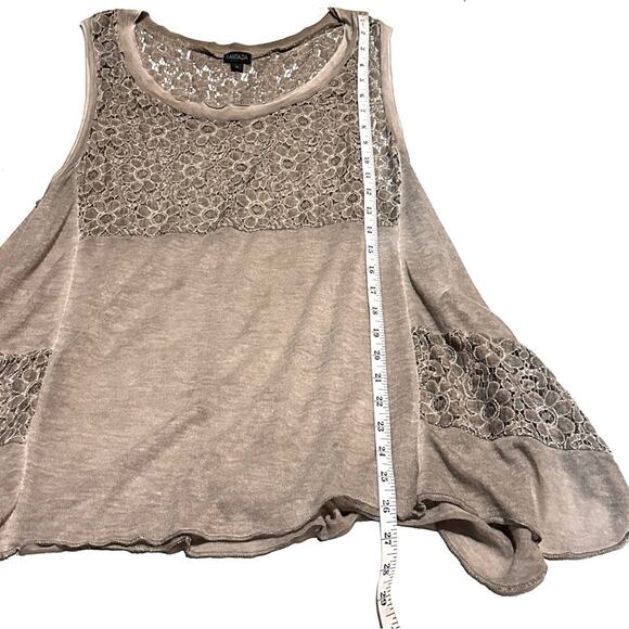 Fantazia Lace Neutral Taupe Sleeveless Top Women's M Medium - Picture 7 of 8